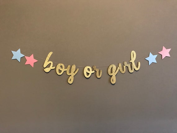 Boy Or Girl Banner Boy Or Girl Sign Gender Reveal Decor Etsy