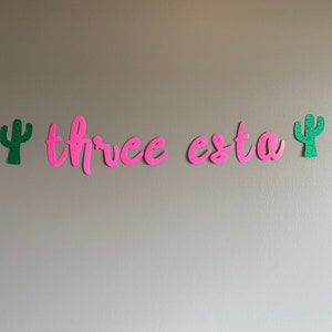 Banner drie Esta Fiesta: Cactus derde verjaardagsfeestje