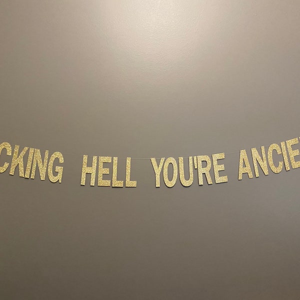 Fucking Hell You're Ancient Banner, fucking hell youre ancient, Adult Birthday Party Banner, Rude Birthday, Birthday Banner, fucking hell