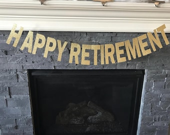 Glitter Happy Retirement Banner: Celebration Party Garland