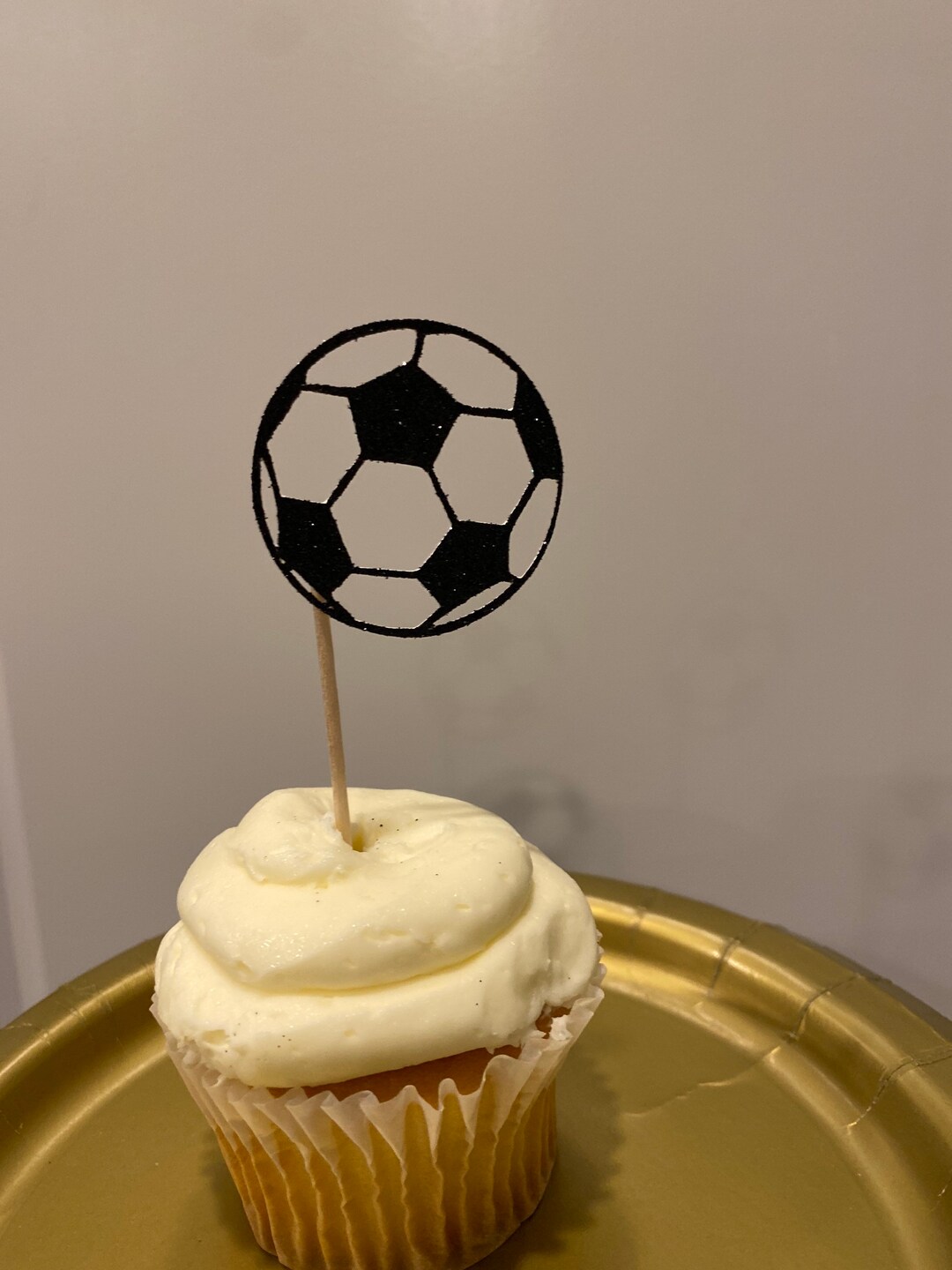 Soccer Ball Cupcake Toppers, Soccer Food Picks, Soccer Party Decor
