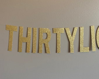 Striscione Glitterato Per 30° Compleanno | Decorazione Dorata Per Feste | Per Anniversari E Celebrazioni - Foto 6