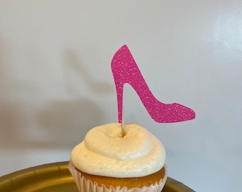 High Heel Schuh Cupcake Toppers: Bachelorette Party Dekorationen