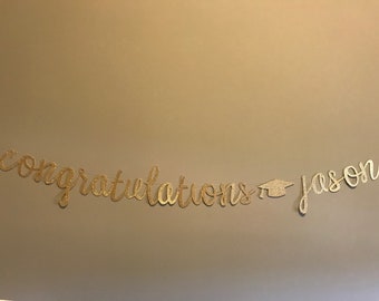 Custom Congratulations Banner: Script Cardstock Party Decor, Graduation Banner, Class of 2026, Graduation 2026, Grad Party Banner, 2026