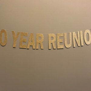 20 Year Reunion Banner: Glitter Party Decorations