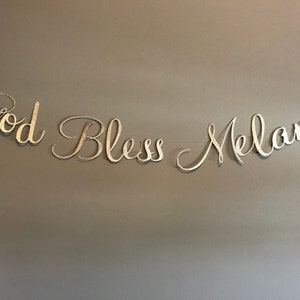 God Bless Banner, Christening Banner, Baptism Banner, First Communion Banner, Personalized Baptism Banner, God Bless Name Banner, God Bless