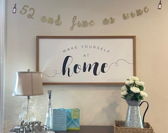 40 and Fine as Wine Banner: Glitter Birthday Party Decor