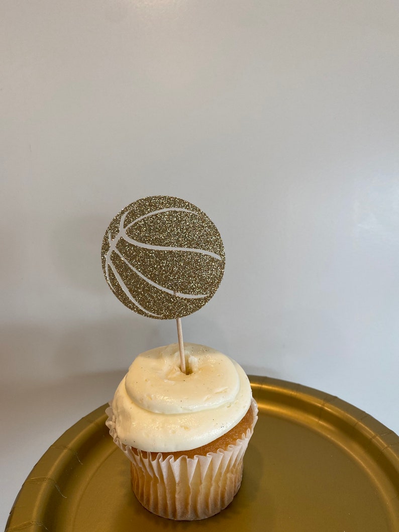 Basketball Cupcake Toppers Basketball Food Picks Basketball Party Decorations Sports Party Decor Sports Cupcake Toppers
