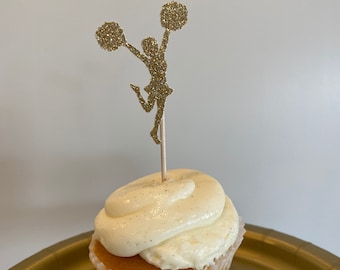 Cheerleader Cupcake Toppers: Cheer Team Party Decorations