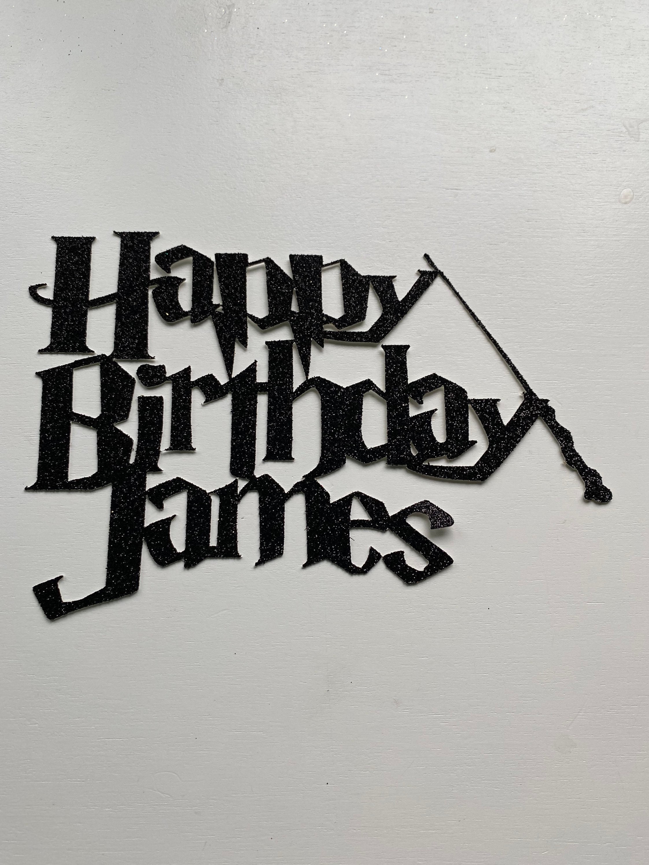 Wizard 9th Birthday Cake Topper - Boy And Girl "9" Glitter Decoration For Cakes (Black, 5.5 Inch) - View #8