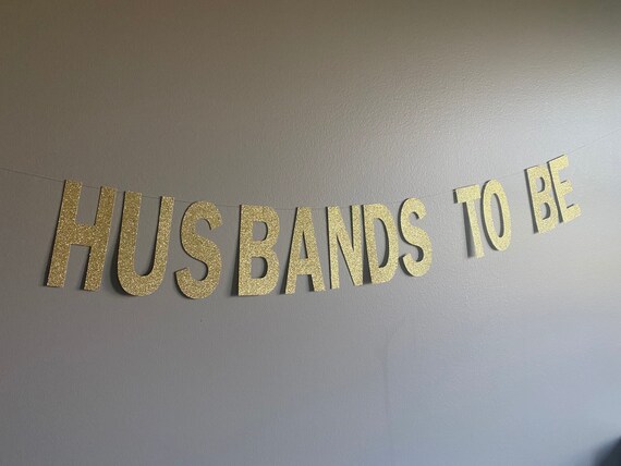 Husbands To Be Banner - Gold Glitter Wimpelkette Für Gleichgeschlechtliche Hochzeiten & Verlobungspartys