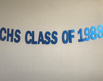 Glitter Class Reunion Banner: Custom Year & School