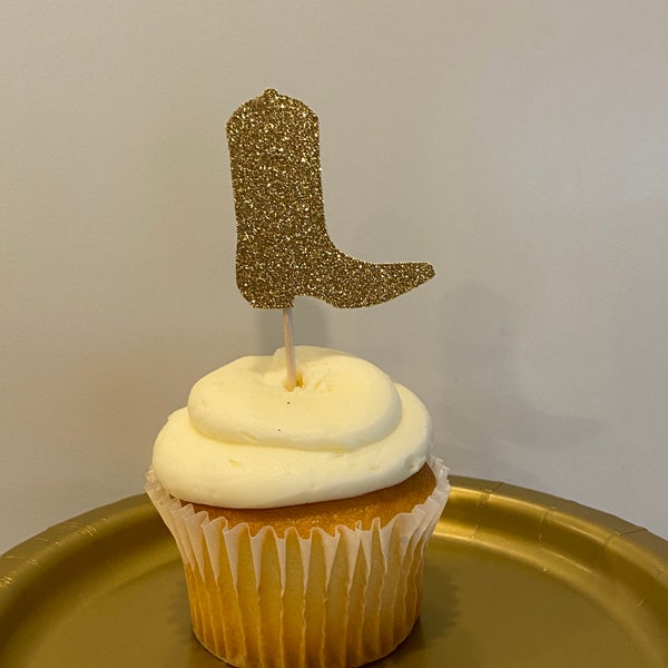 COWBOY BOOT Cupcake Topper, Western Cupcake Toppers, Cowboy Boot Cupcakes, Texas Party, Cowgirl Boot Cupcakes, Bachelorette Cupcakes, Cowboy