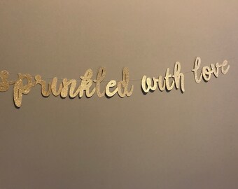 Sprinkled with Love Glitter Banner: Baby Shower Decor