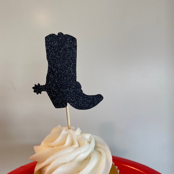 COWBOY BOOT Cupcake Topper, Western Cupcake Toppers, Cowboy Boot Cupcakes, Texas Party, Cowgirl Boot Cupcakes, Bachelorette Cupcakes, Cowboy