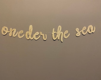Oneder The Sea Banner: Glitter First Birthday Party Decor