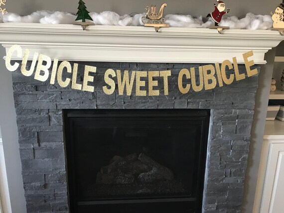 Gold Banner Cubicle Sweet Cubicle Banner Office Decor Party