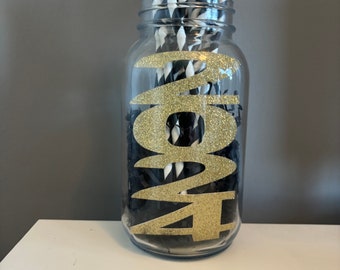 2026 Graduation Mason Jar Centerpieces: Glitter Cardstock Party Decor, Graduation Centerpieces, Custom Centerpieces, 2026 Centerpieces, 2026