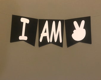 I Am Two-banner, decoratie kinderstoel 2e verjaardag