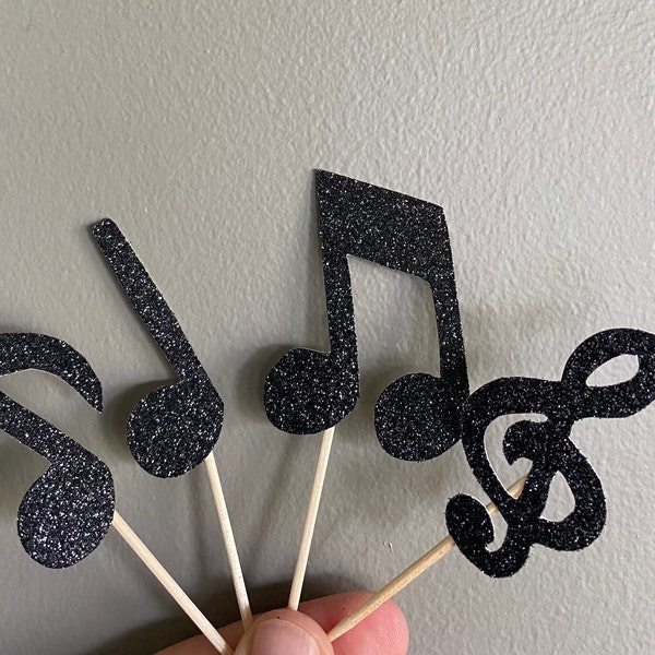 Music cupcake toppers, Musical cupcake toppers, music notes cupcake toppers, music toppers, music note toppers, Musical Note Cupcakes