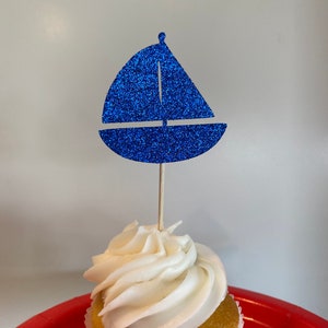 Sailboat Cupcake Toppers: Nautical Party Decorations