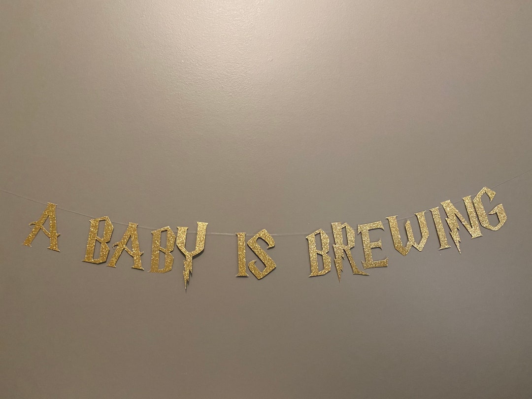 A Baby is Brewing Banner, A Baby is Brewing Shower Decor, Wizard Theme ...