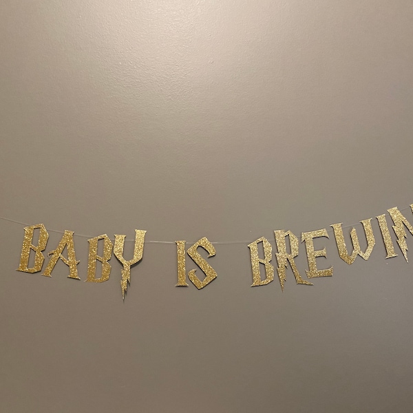 A Baby is Brewing Banner, A Baby is Brewing Shower Decor, Wizard Theme Baby Shower, Beer Themed Gender Reveal, Couples Baby Shower