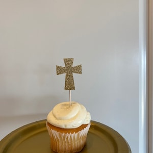Cross Cupcake Toppers, Baptism Cupcake Toppers, Christening Cupcake Toppers, Holy Communion Cupcake Toppers, Cross Decor, Religious