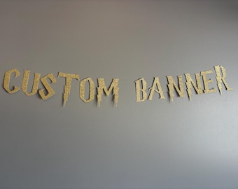 Wizard Glitter Banner: Custom Party Decoration