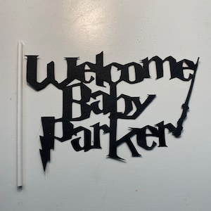 Welcome Baby Name Cake Topper, Wizard Themed 1st Birthday, Wizard First Birthday Cake Topper, Wizard Baby Shower, Wizard,