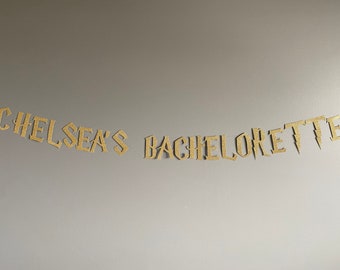 Custom Witch Bachelorette Banner: Glitter Party Decor
