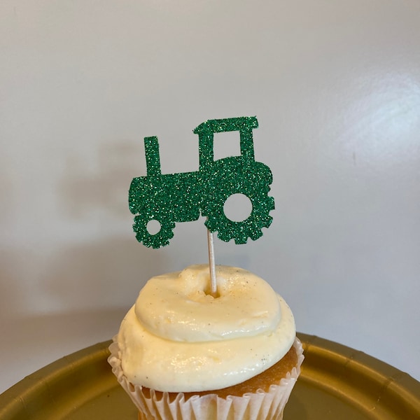 Tractor Cupcake Toppers, Farm Themed Party Decor, Farm Cupcake Toppers, Farm Birthday Decor, Farm Party Decorations, Tractor Food Pick