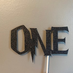 Wizard 1st Birthday Cake Topper: Glitter Cardstock