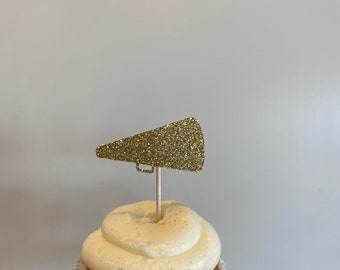 Megaphone Cupcake Toppers: Cheerleading Party Decorations