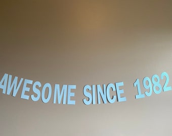 Pancarta "Genial desde 1986" / Decoración para el 40 cumpleaños de un hombre / Fiesta de cumpleaños número 40 para hombres / Pancarta de cumpleaños número 40 / 40 cumpleaños, Genial desde 1986