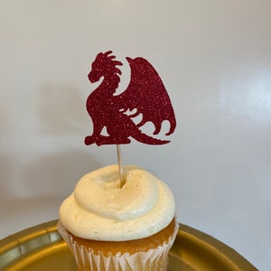 Dragon Cupcake Toppers: Medieval Party Decorations