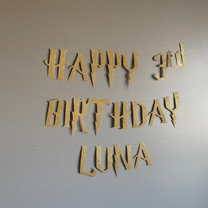 HAPPY BIRTHDAY Banner, Custom Banner, Happy Birthday wizard, Wizard Party, Magical Party Banner, Wizard Birthday, Happy Birthday Witch