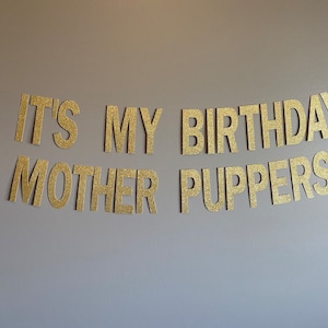 Dog Birthday Banner, It&#39;s My Birthday Mother Puppers, Decorations for a Dog 1st Birthday Barkday, Puppy Party, Puppy Birthday, Pet Birthday