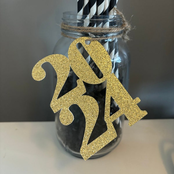 Class of 2024 Decor, Graduation Decorations, 2024 Decorations, 2024 Party Decor,  2024 Jar Tags, Graduation Centerpieces, 2024 Decor (Qty 3)