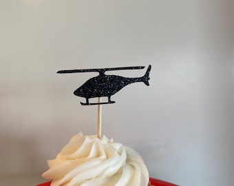24 Decorazioni Per Cupcake A Forma Di Elicottero, Topper Per Torte E Dessert, Tema Aviazione Per Baby Shower E Compleanno Bambini, Multicolore