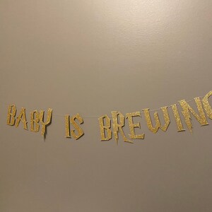 A Baby is Brewing Banner, A Baby is Brewing Shower Decor, Wizard Theme ...