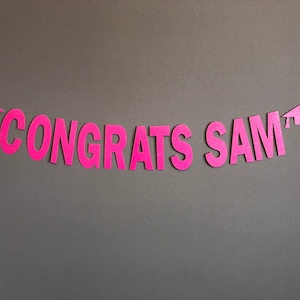 Banner de graduación personalizado con brillantina: ¡Felicidades, graduado/a, generación del 2025!