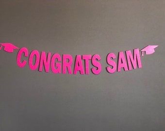 Personalized Glitter Graduation Banner: Congrats Grad, Class of 2026 Banner, Class of 2026, Graduation 2026, Grad Party Banner, 2026