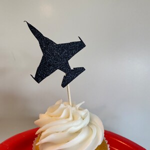 Fighter Jet Cupcake Toppers: Custom Party Decoration