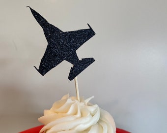 Fighter Jet Cupcake Toppers: Custom Party Decoration