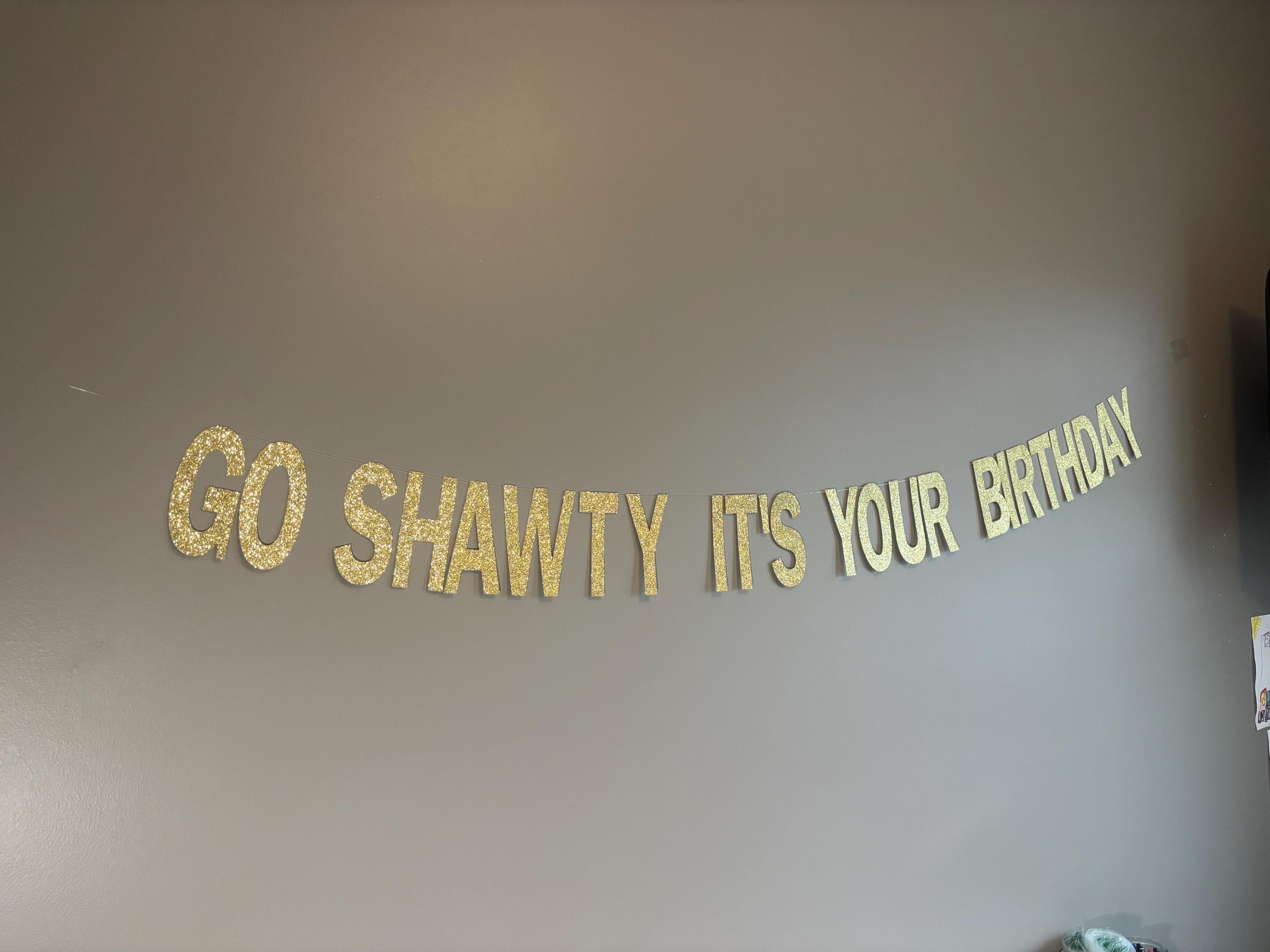 Go Shawty It's Your Birthday Decor Kit - Rose Gold Rap Theme Party Supplies With Banner & Balloons