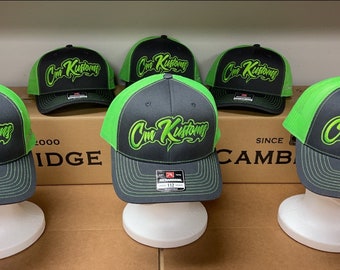 Custom Trucker Hat, Custom Hat, Richardson 112, Personalized, Trucker Hat, Custom Embroidery Mesh Trucker Hat, Logo hat