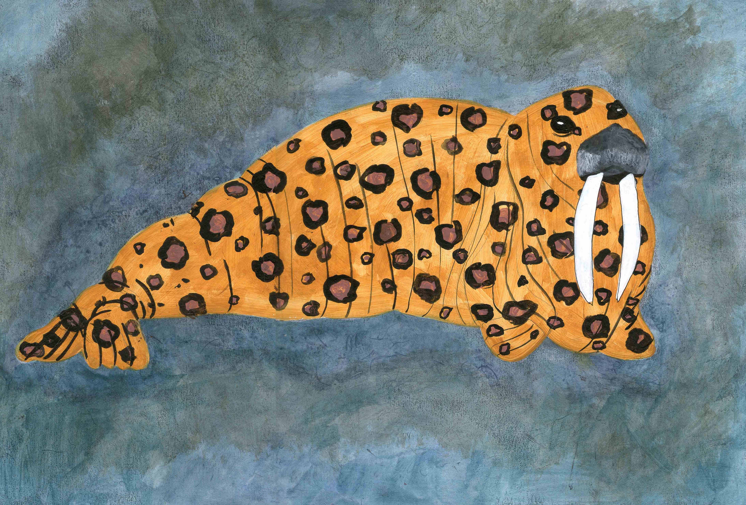 ORIGINAL PAINTING Walrus Disguised as a Tiger Gouache Animal - Etsy ORIGINAL PAINTING Walrus Disguised as a Tiger Gouache Animal - Etsy