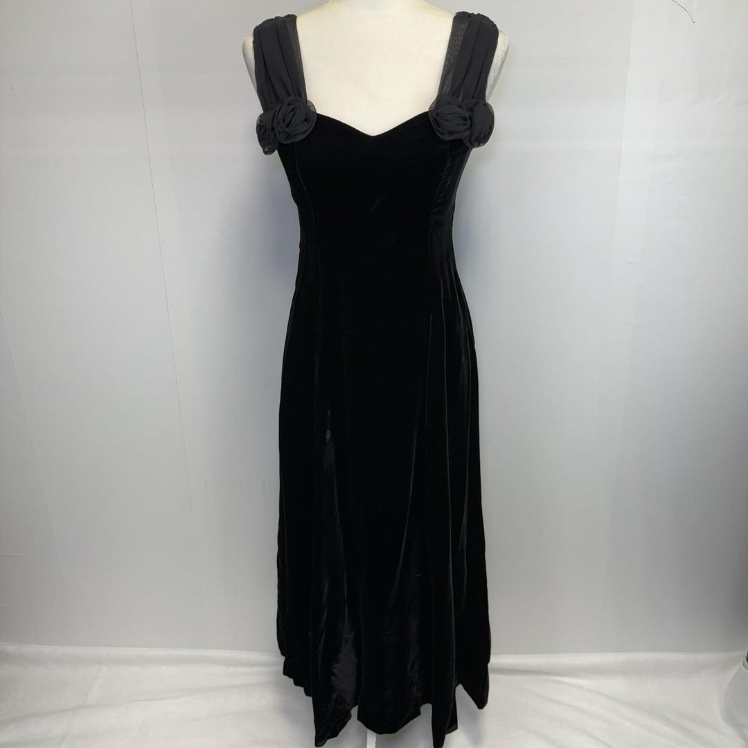 Vintage 80s Positively Ellyn Corset Black Velvet Goth Prom Cocktail ...