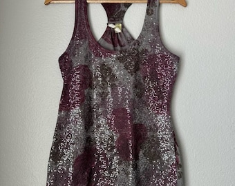 Vintage Y2K Eyeshadow Sequins Whimsigoth whimsy Fairy festival Tank Top Purple